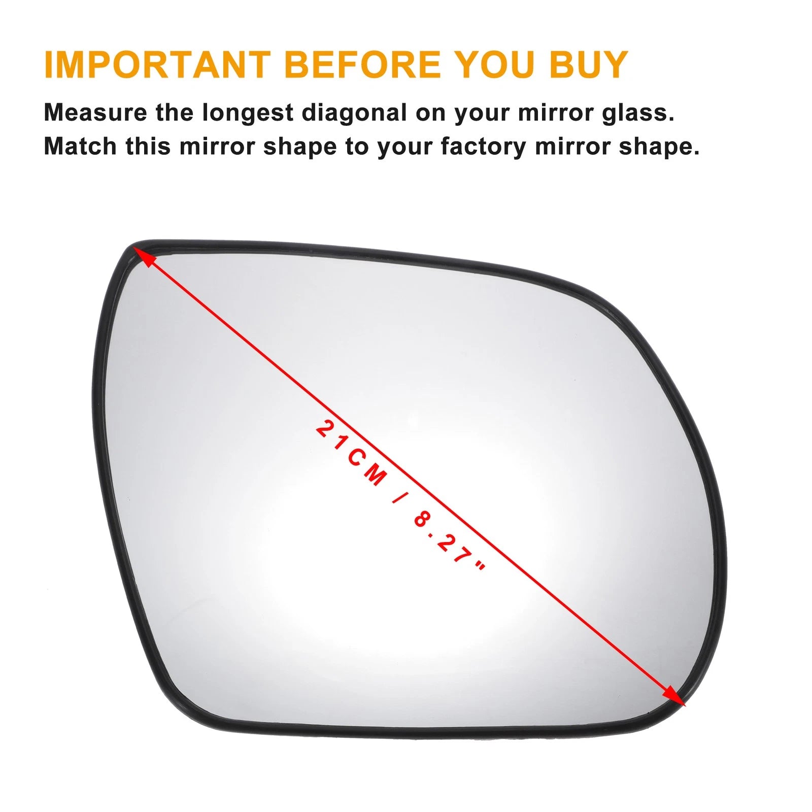 Right Side Mirror Glass for Hyundai Santa Fe (2007–2012) Nonheated