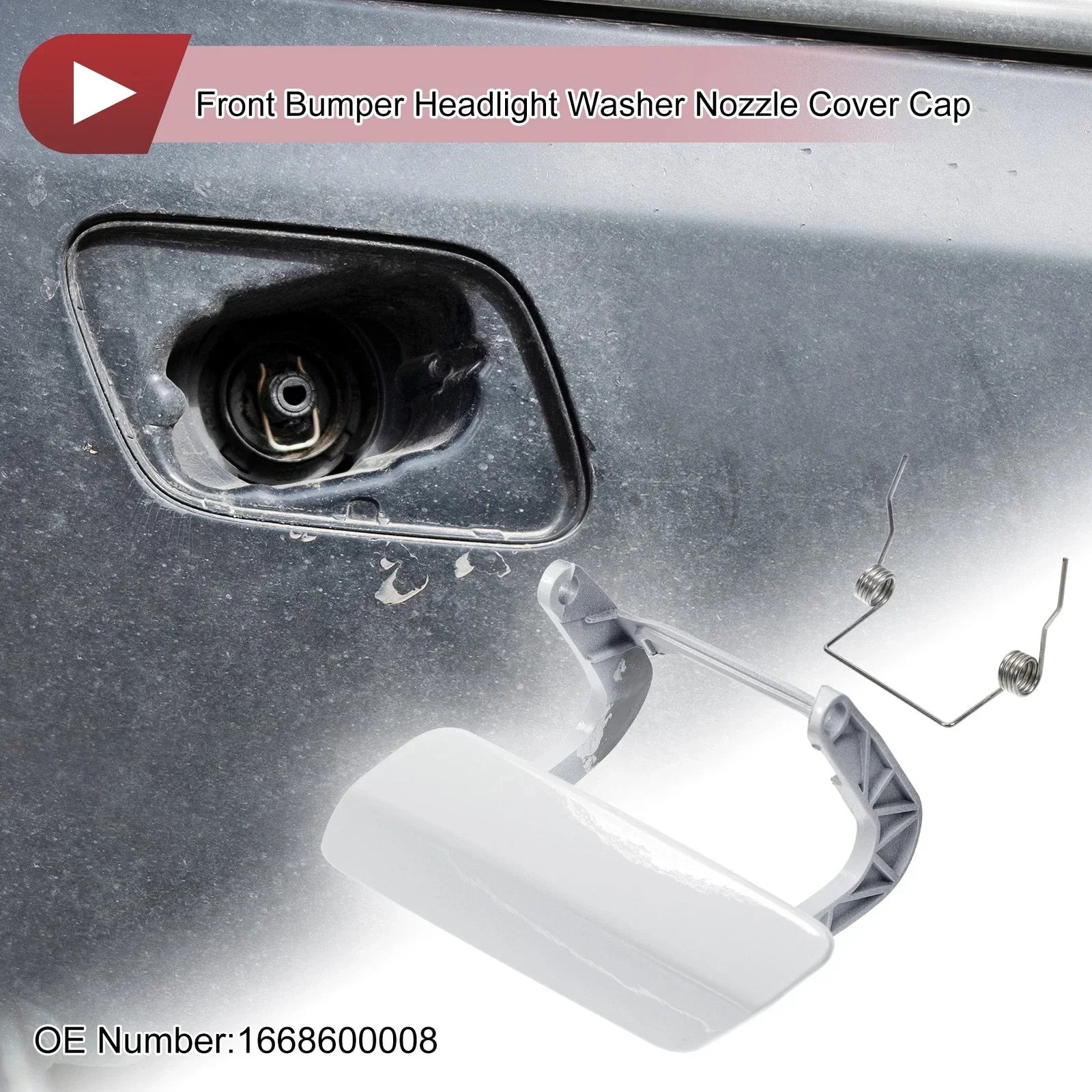Front Left Washer Nozzle Cover for Mercedes-Benz GL350 (2013-2016) White