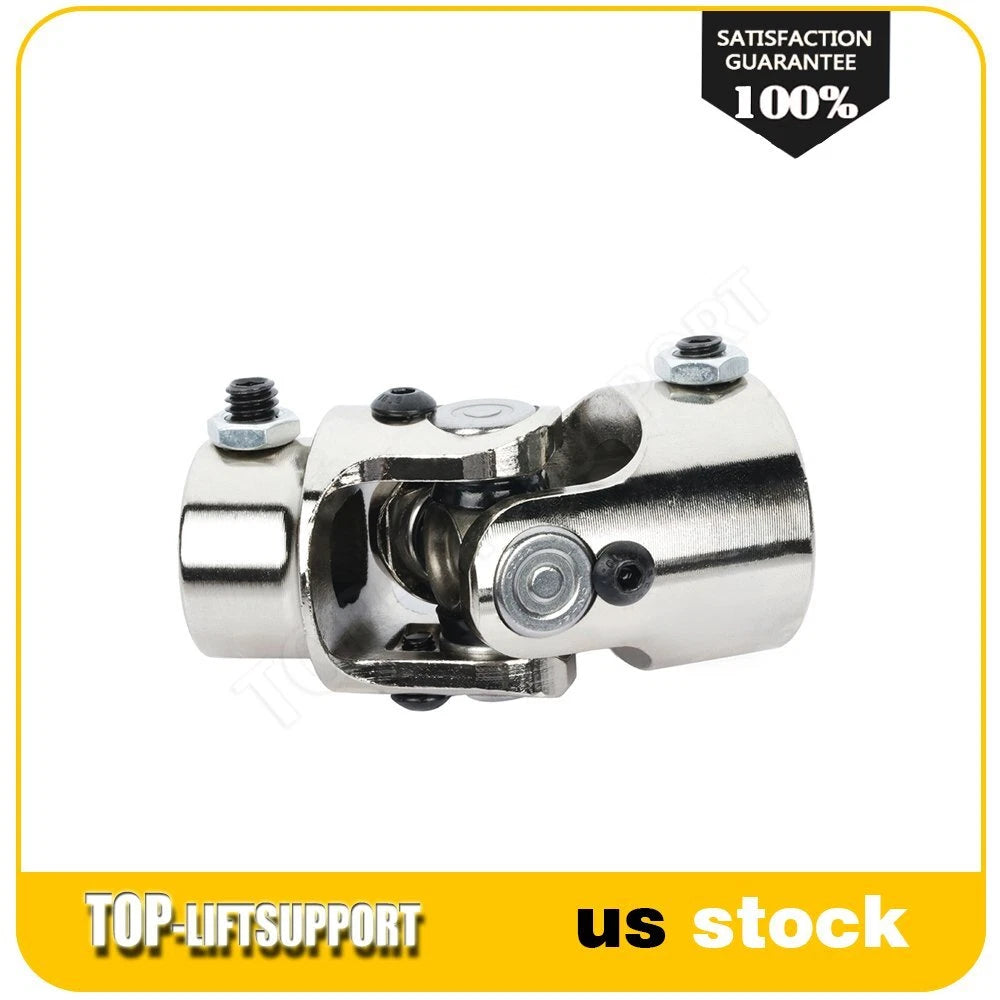 Chrome Universal Steering Shaft U Joint Coupler for Various Models