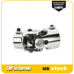 Chrome Universal Steering Shaft U Joint Coupler for Various Models