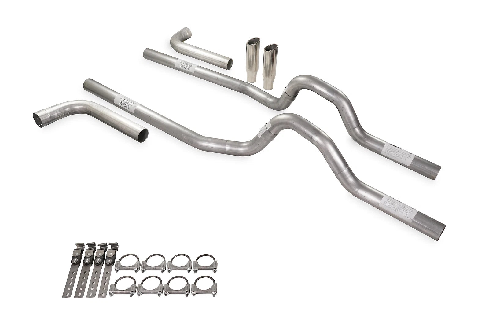 Dual Exhaust Kit 2.5" No Muffler Side Exit RC Tips for Ford F-Series (1980–1986)