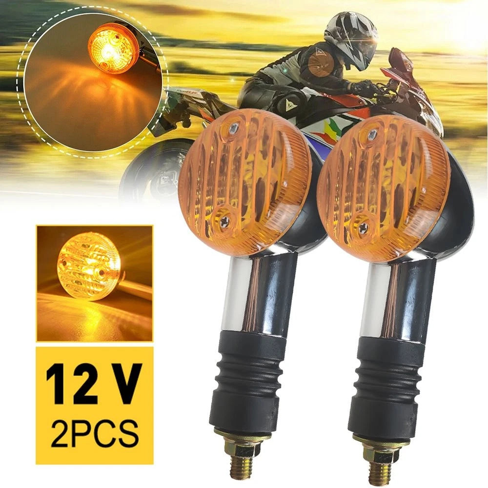 2X Chrome Bullet Turn Signal Lights for Motorcycle (Universal)