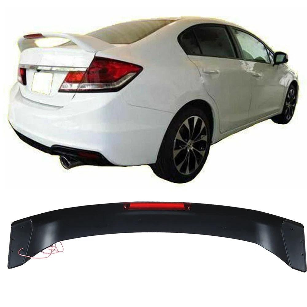 Rear Trunk Lip Spoiler with LED Light for Honda Civic (2012–2015)