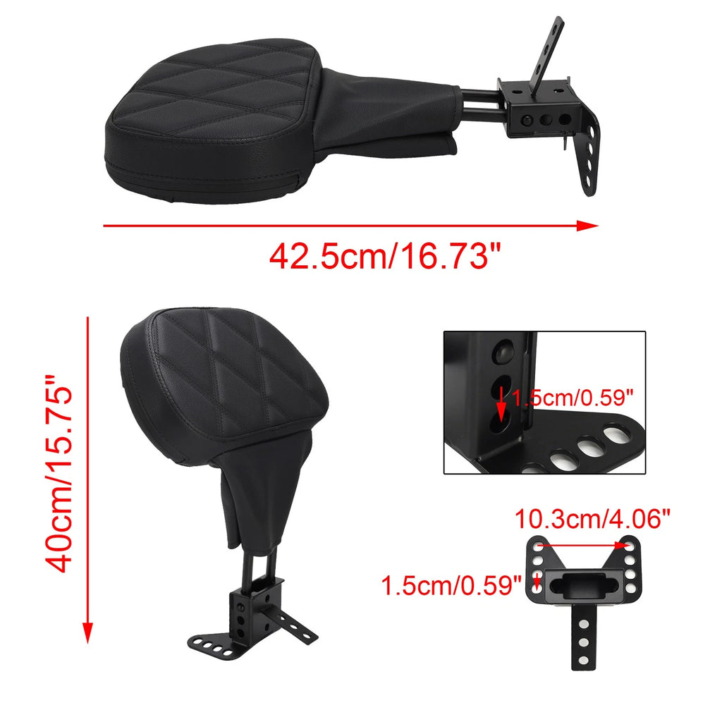 Driver Backrest Pad for Harley Street Electra Road Glide Road King Tri Glide (1988–2008)