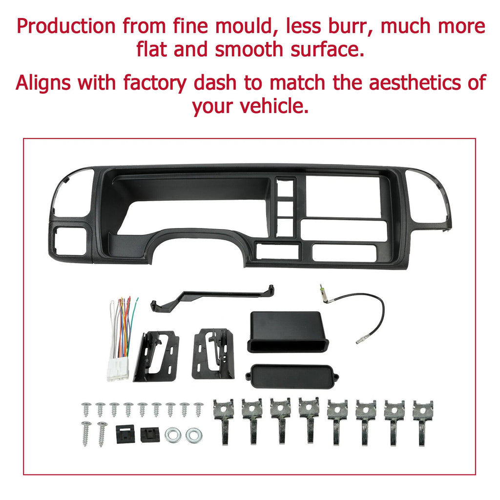 Double DIN Dash Bezel Kit for GMC Full Size Trucks/SUVs (1995–2002)