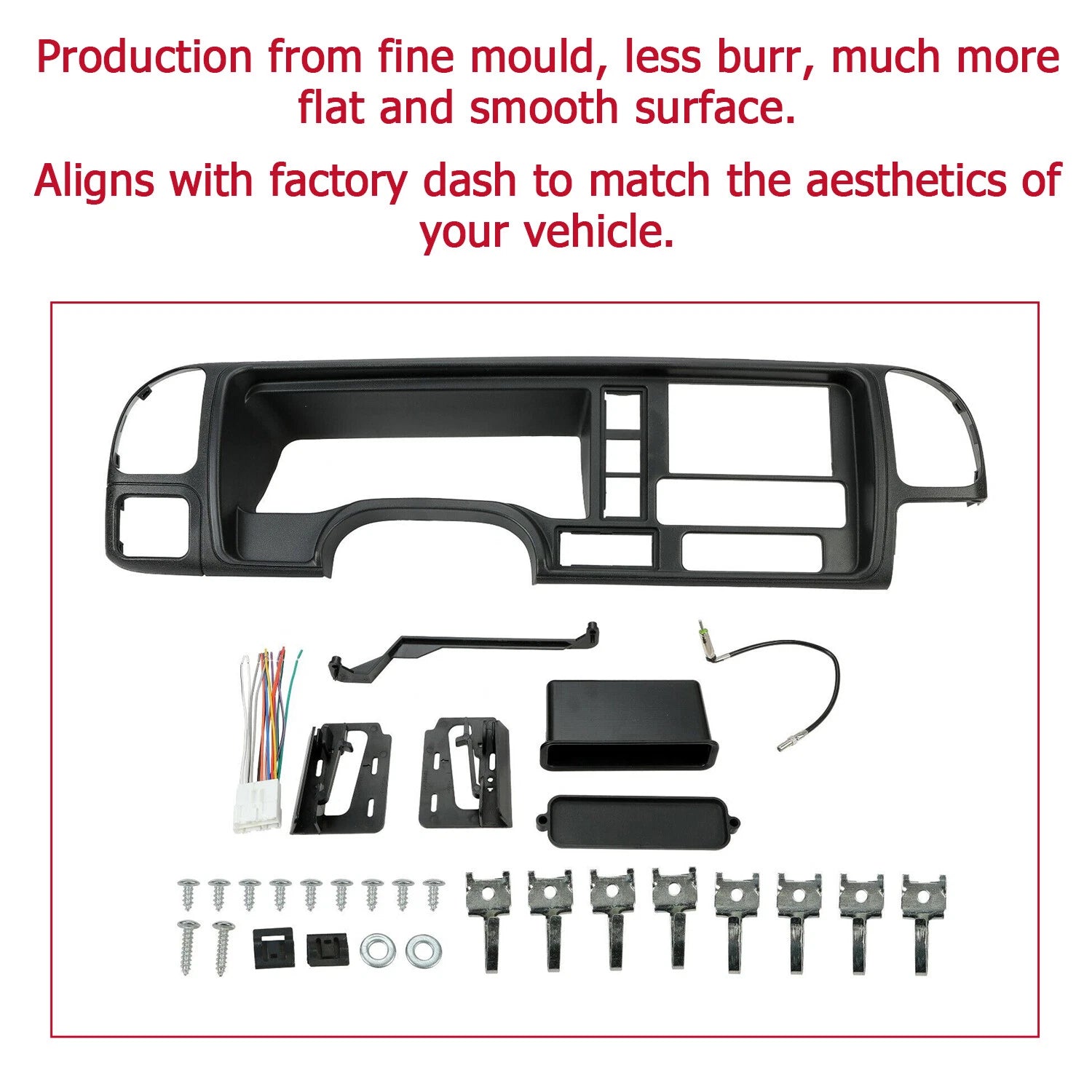 Double DIN Dash Bezel Kit for GMC Full Size Trucks/SUVs (1995–2002)