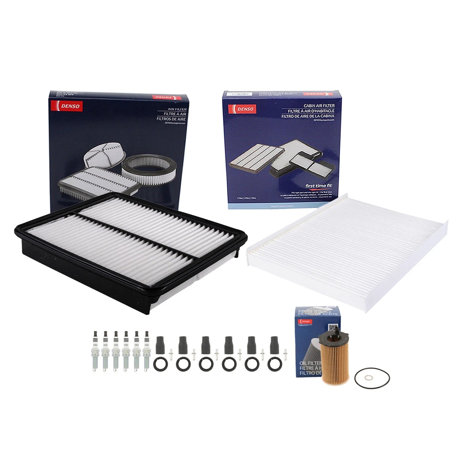 Tune Up Kit with NGK 6 Spark Plugs & Boots for Santa Fe Sorento (2001–2015)