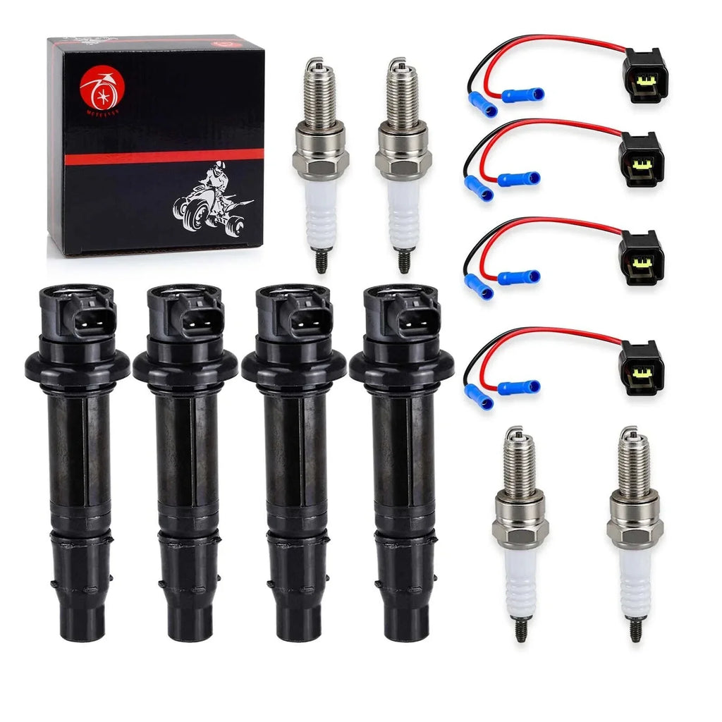 4x Ignition Coil & Plug w/Spark Plug for Yamaha YZF-R1 (2002–2006)