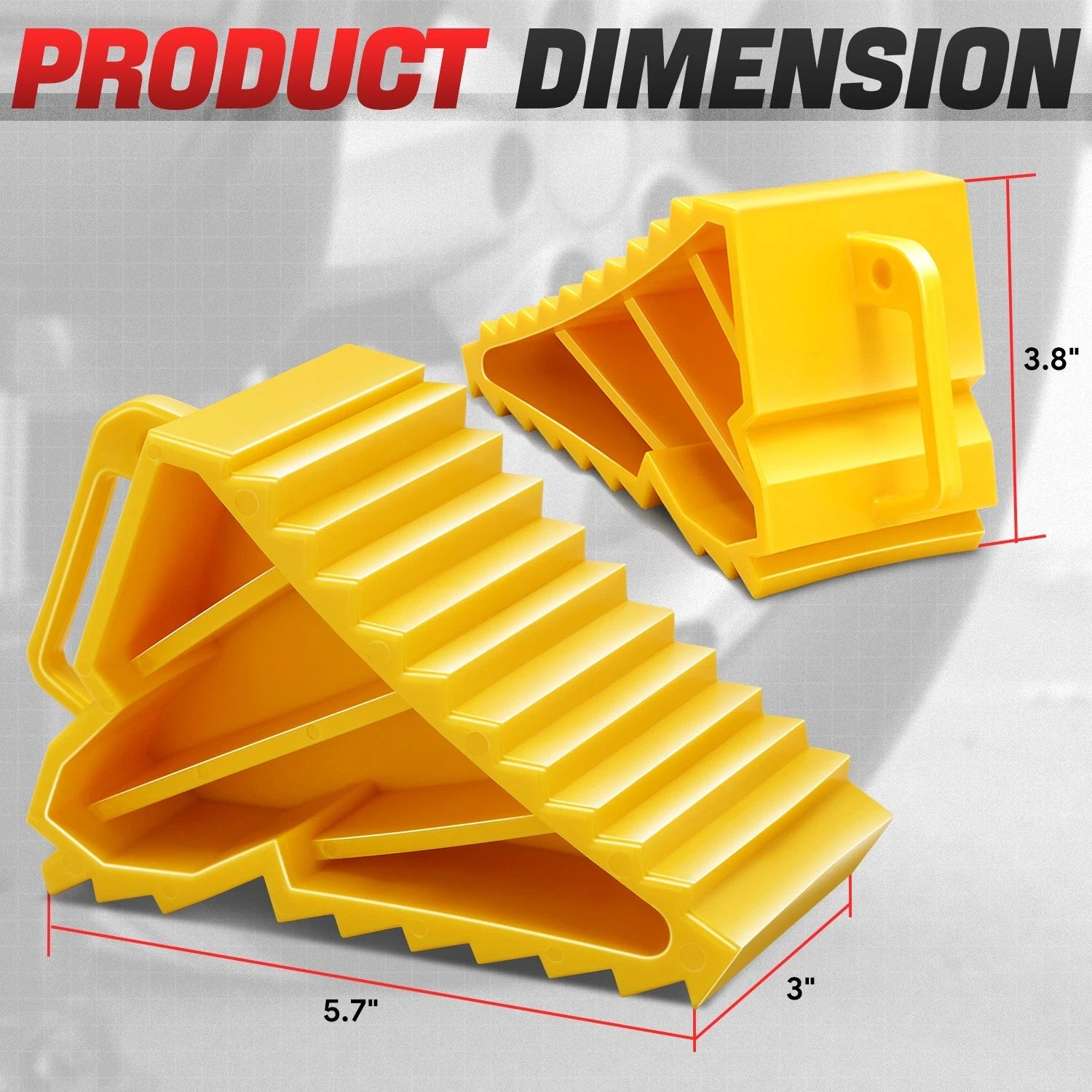 Stackable Wheel Chock with Handle for Universal Use (8000 lbs Capacity)