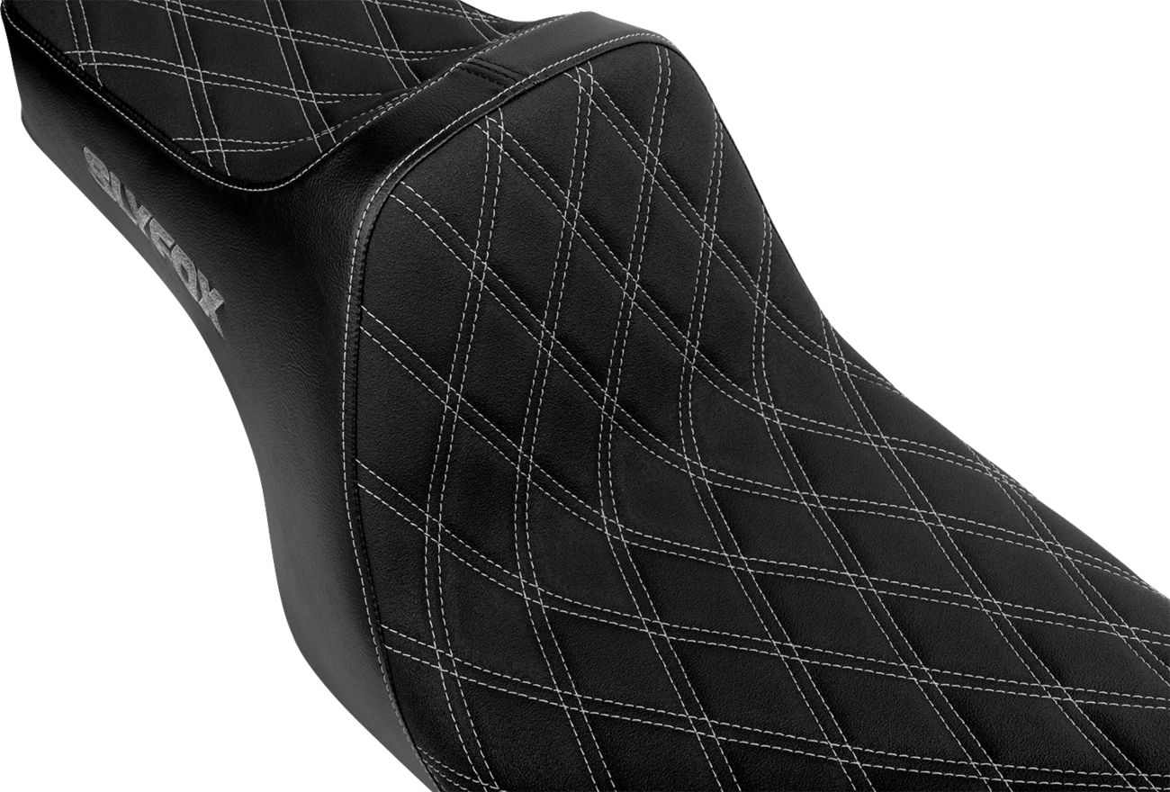 SLYFOX High Noon Seat for FLH/FLT (Double Diamond, Silver Logo, Silver Stitch)