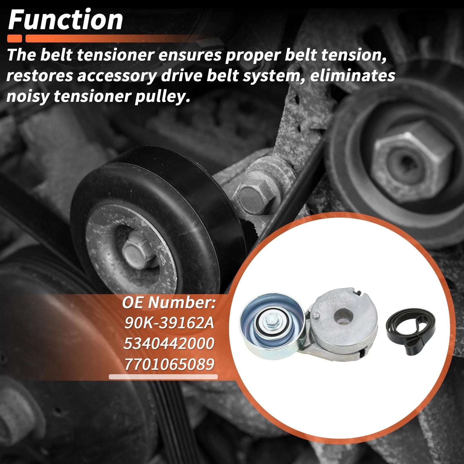 Drive Belt Tensioner Kit for Nissan Sentra (2007–2012) 90K-39162A