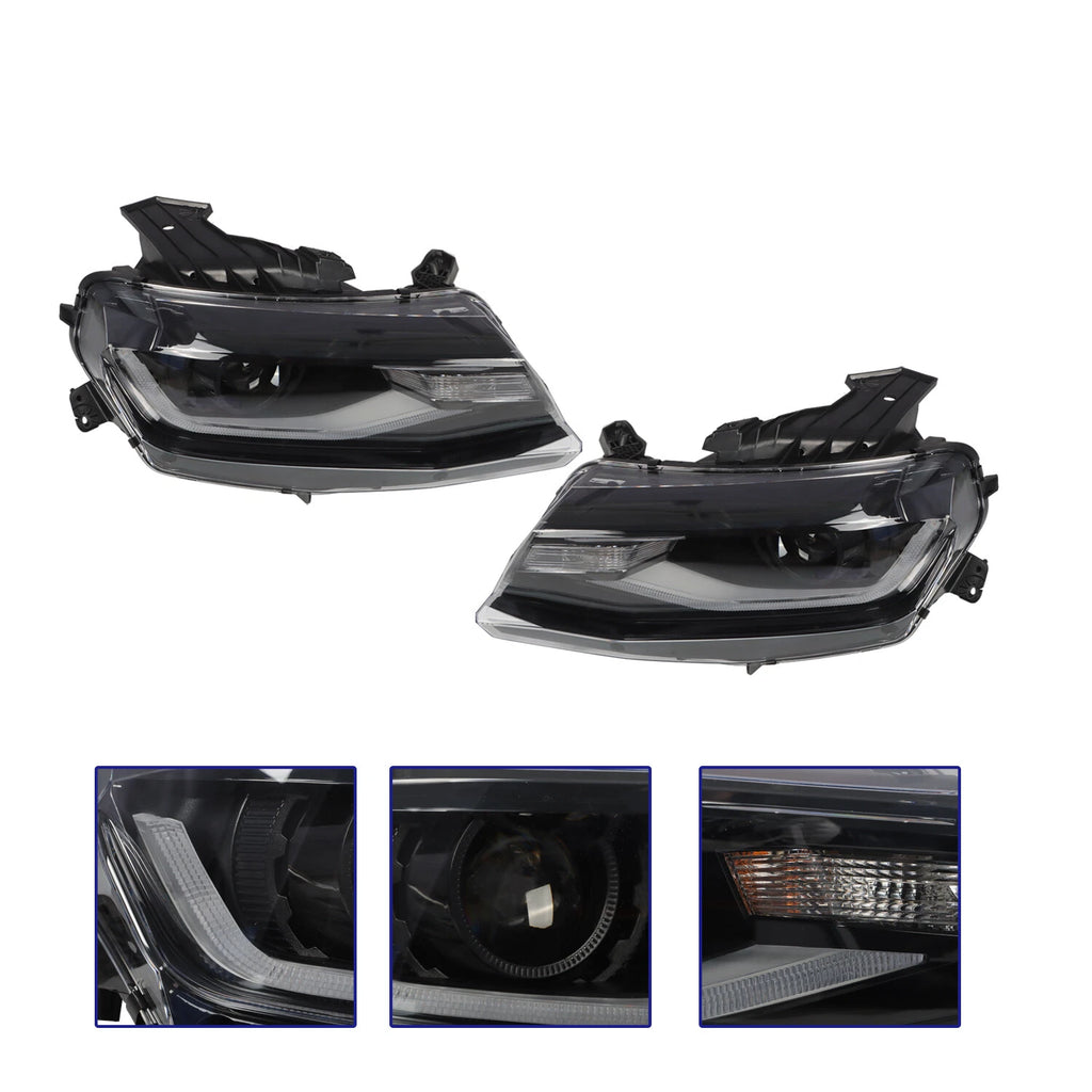 Halogen Projector Headlights w/DRL LED Switchback for Chevy Camaro (2016–2018)