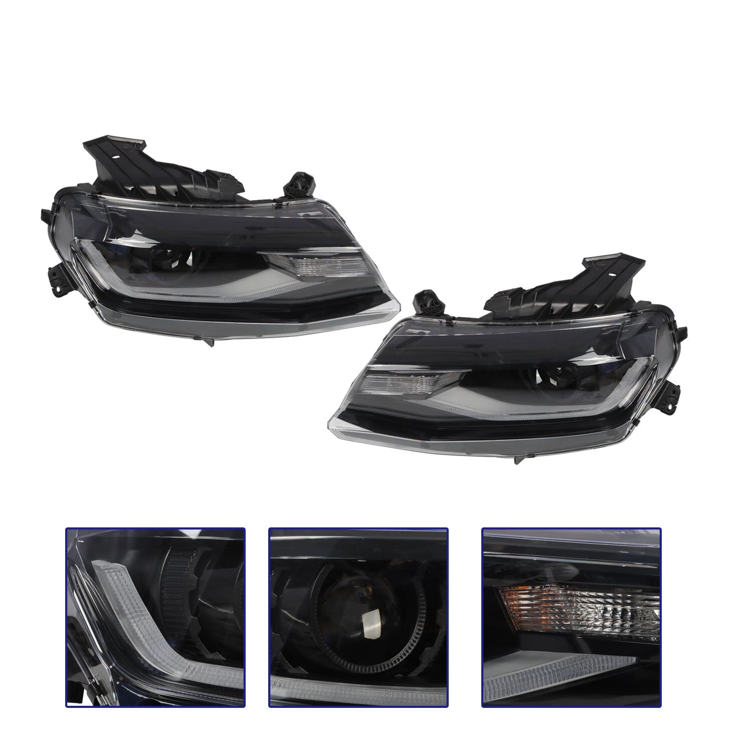 Halogen Projector Headlights w/DRL LED Switchback for Chevy Camaro (2016–2018)