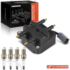 1x Ignition Coil & 4x Iridium Spark Plugs for Subaru Forester 