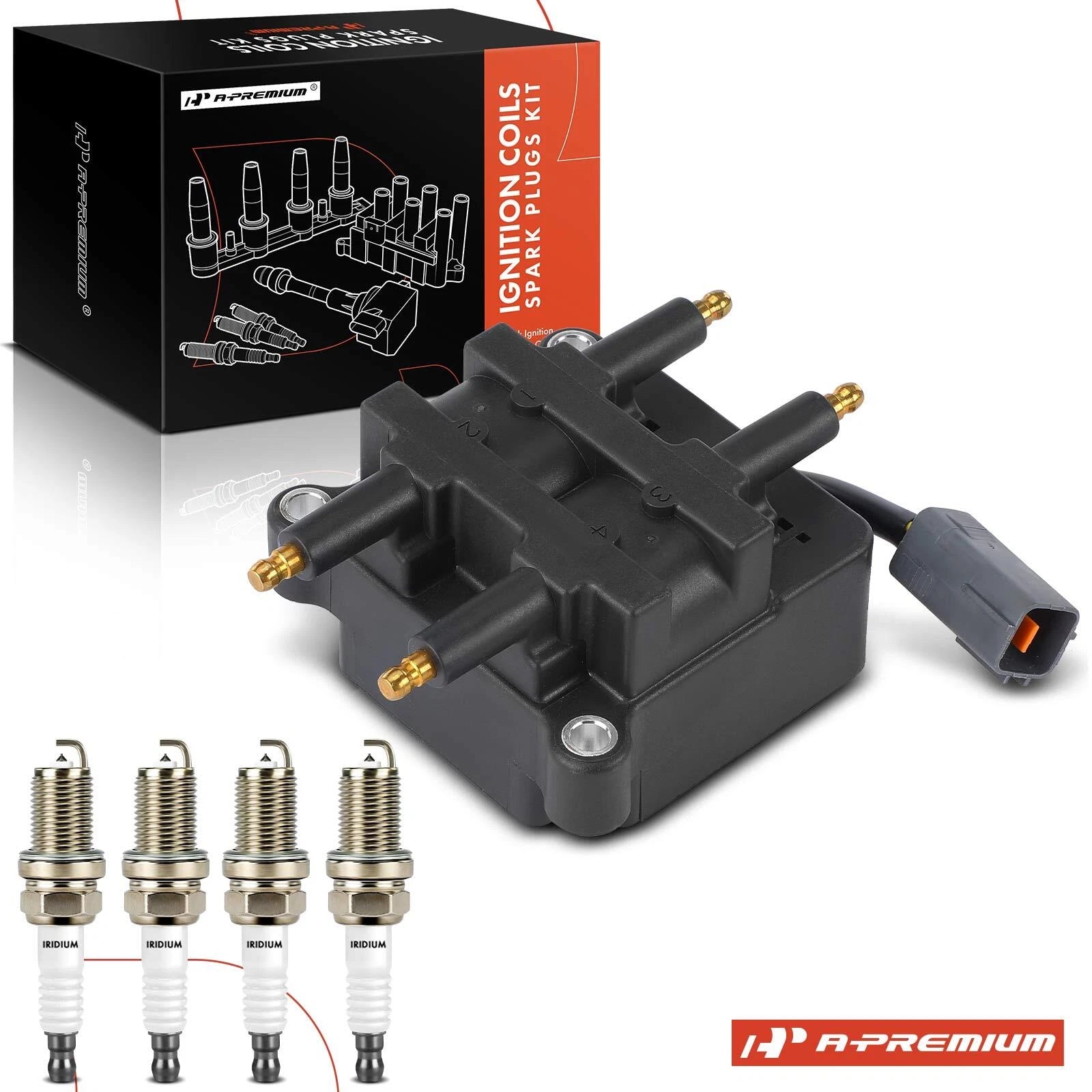 1x Ignition Coil & 4x Iridium Spark Plugs for Subaru Forester 