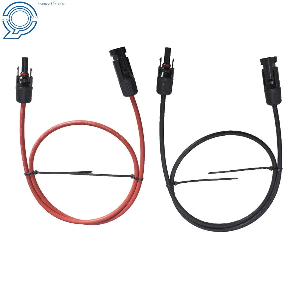 1 Pair 3 Feet Solar Panel Extension Cable 10 AWG for Universal Use