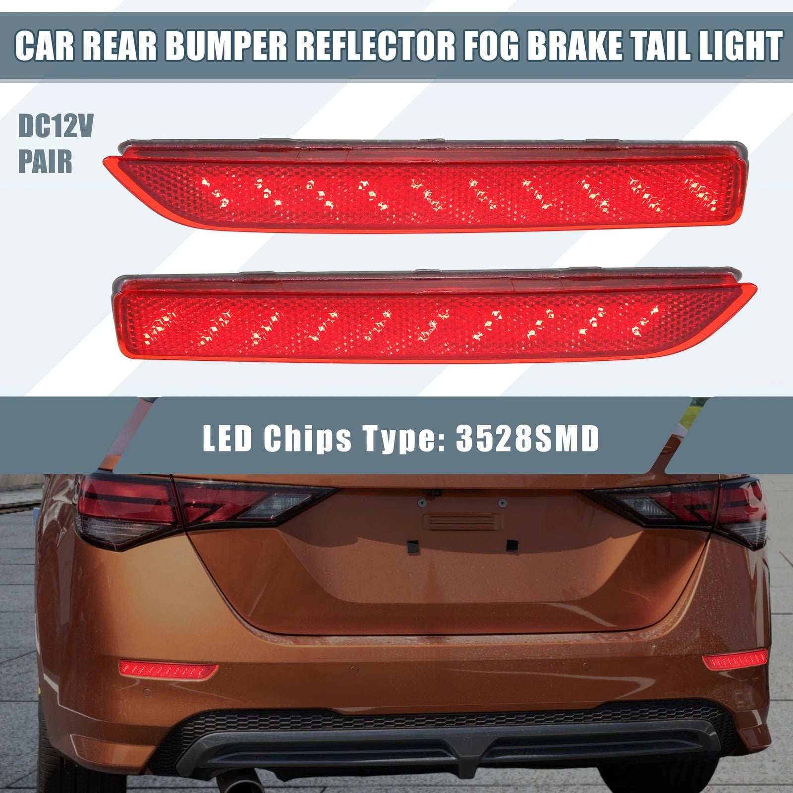 LED Rear Bumper Reflector Tail Light 265608990B for Nissan Sentra (2020–2023)