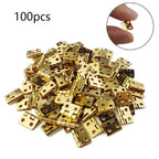100pcs Mini Brass Hinges for Craft Door Box Doll House (8x10mm)