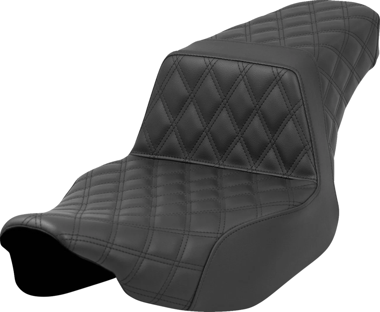 SADDLEMEN Step-Up Seat for FL (2023–2024) - Front/Rear Lattice Stitch - Black