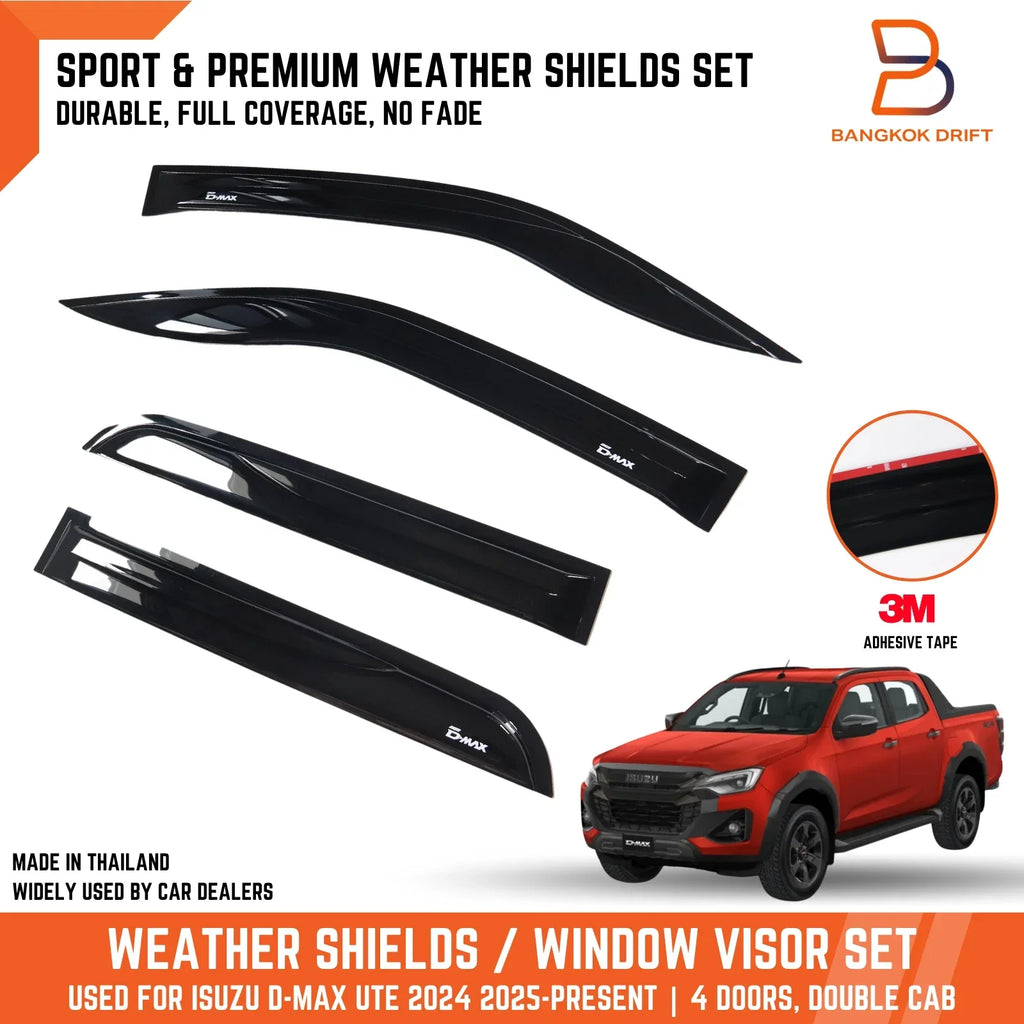 Weather Shield Window Visor Rain Guard for Isuzu D-Max Ute (2024-2025)