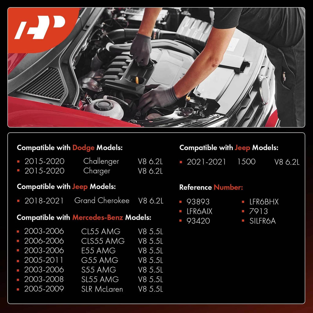 8x Iridium Platinum Spark Plugs for Jeep Grand Cherokee (2018–2021)