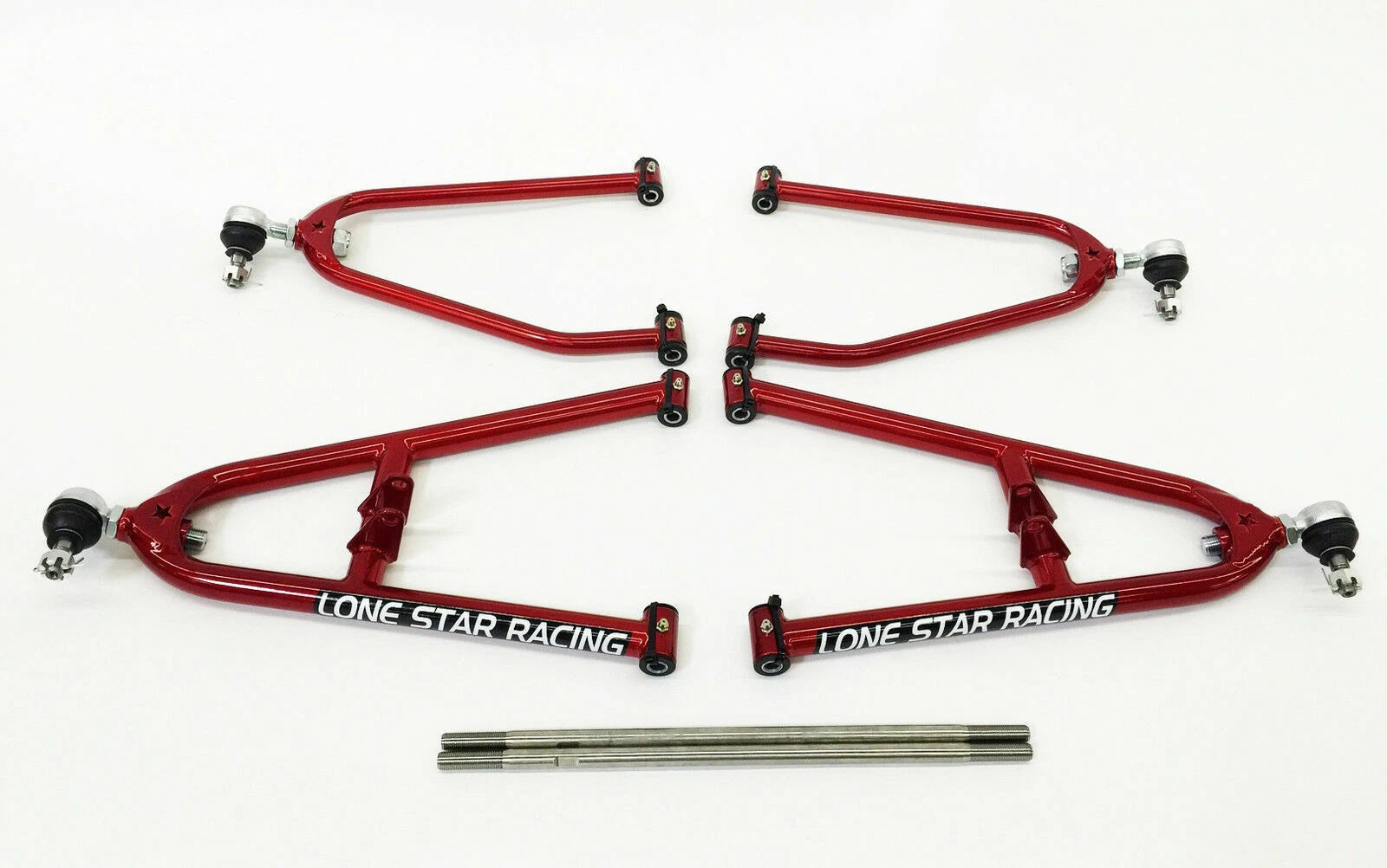 Set of 2 Lonestar LSR DC-4 Long Travel A-Arms +2" Red for Yamaha Raptor 700/YFZ450 (2006–Present)
