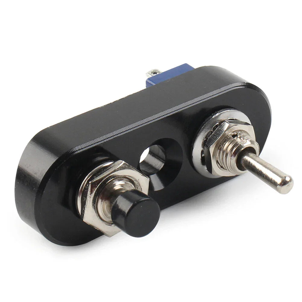 Mini Dual Toggle Switch Button for 7/8" Handlebar Horn Headlight ON-OFF Black