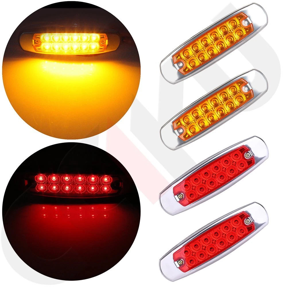 Set of 4 LED Side Marker Lamps for Trailer (Fish Shape)