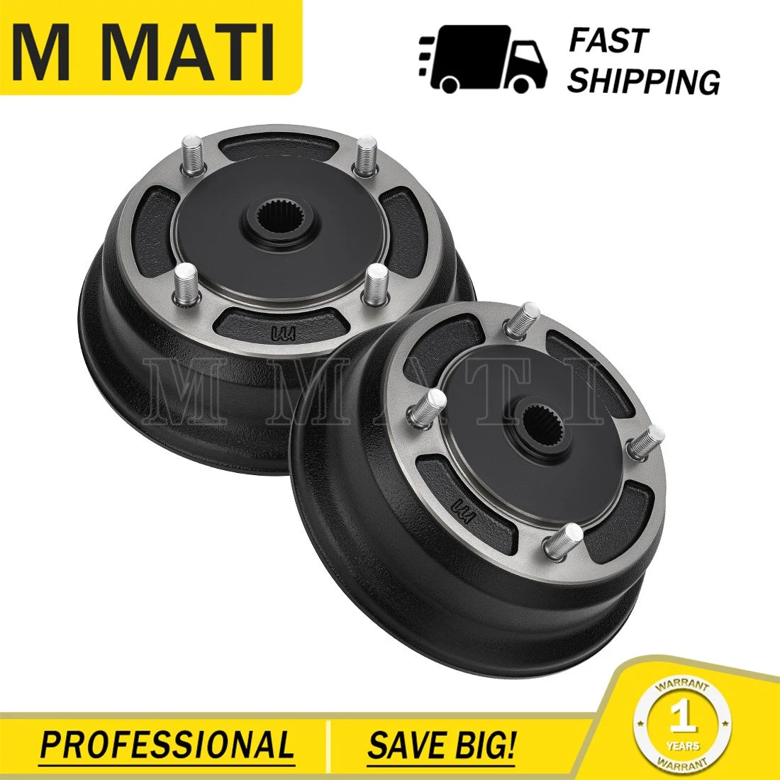 2 Rear Brake Drum Hubs for Kawasaki Mule 2510 3010 4010 KAF950 2002–2013