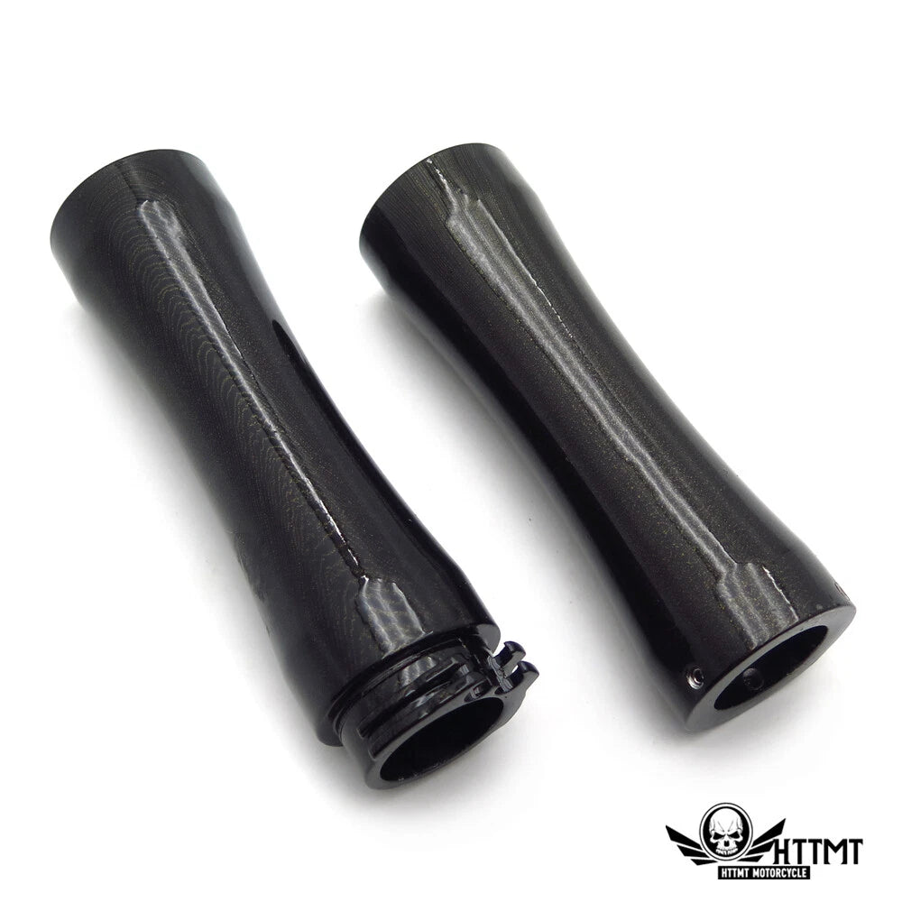 1" 25mm Slender Waist Black Hand Grips for Honda Yamaha Harley Suzuki