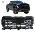 Front Upper Grille Assembly for GMC Sierra 1500 Denali (2022–2024) Gloss Black
