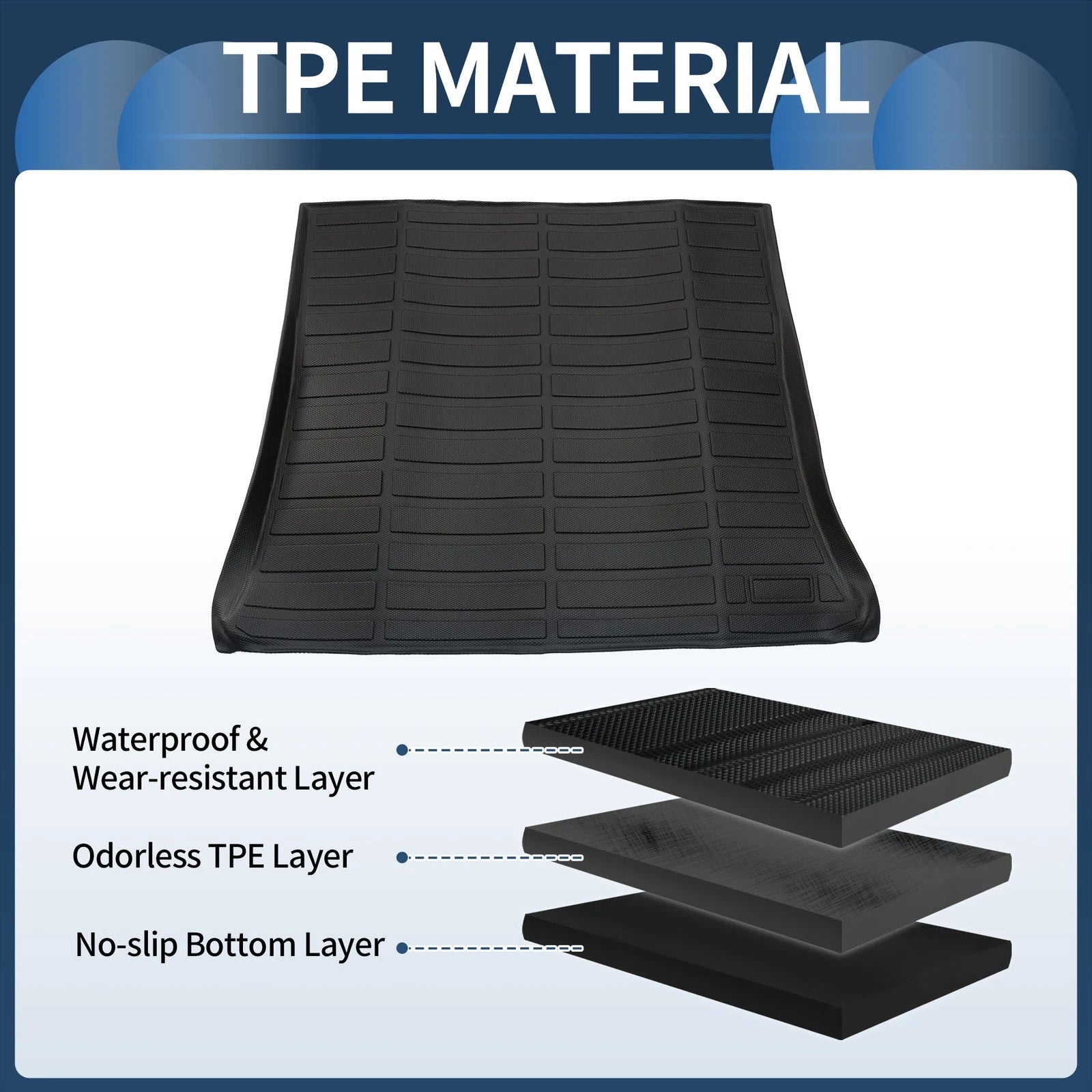 Trunk Mat for Chevrolet Equinox (2012–2017) TPE Cargo Liner Black