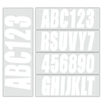 Set of 4 White Boat Registration Decals A-Z 0-9