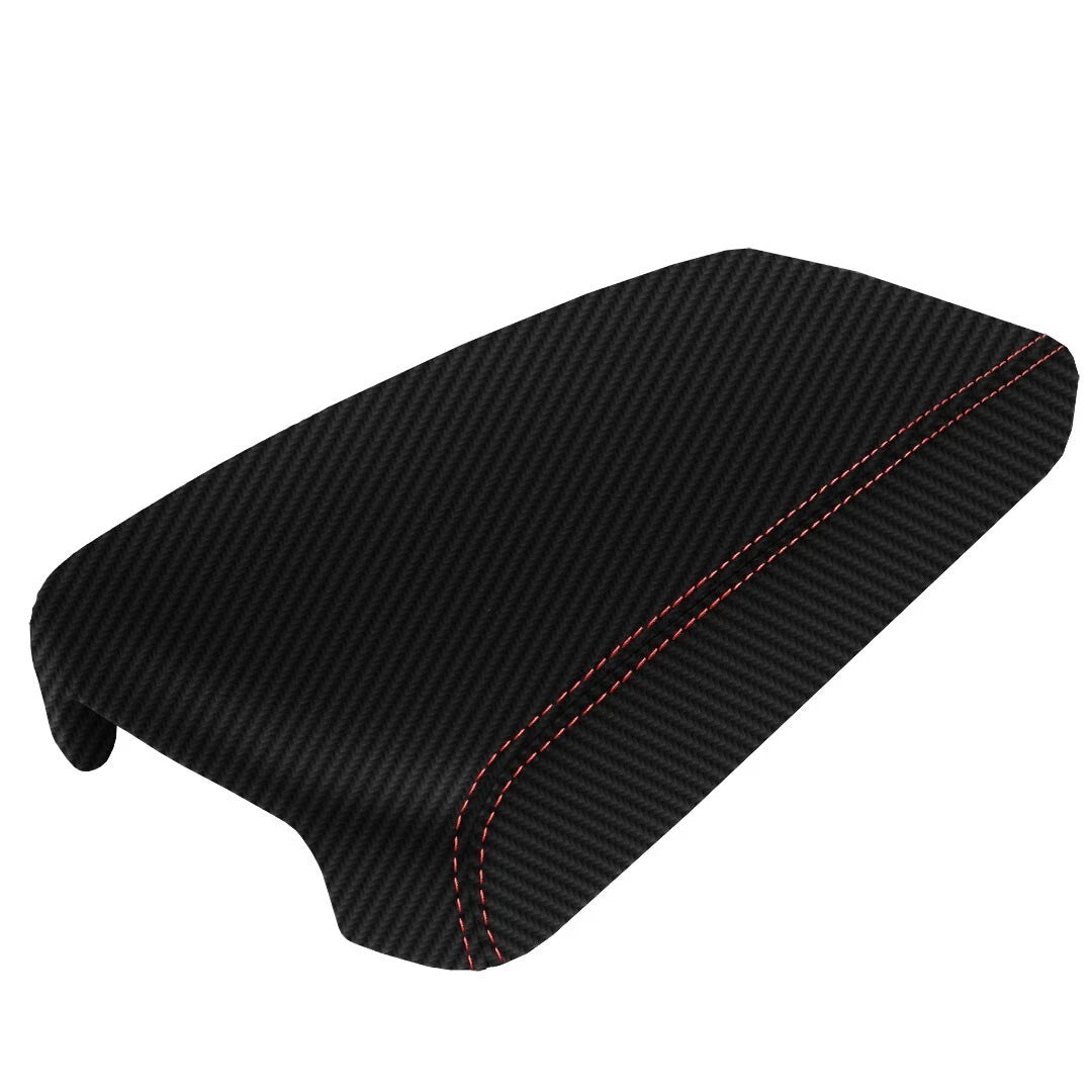 Console Armrest Cover for Nissan Altima (2013–2018) Carbon Fiber Red Stitch