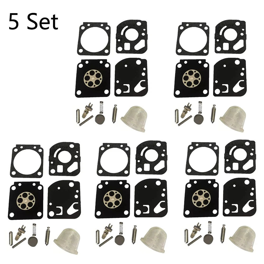 Set of 5 Trimmer Carburetor Repair Kits for Zama RB-115 C1U-W18 C1U-W18A C1U-W24