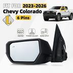 Left Side Mirror for Chevy Colorado (2023–2026) W/Heated, BSD, Power Adjust, 6 Pins