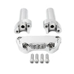 Chrome 4" Risers 1" Handlebar Clamp for Harley Fat Boy, Low Rider, Softail