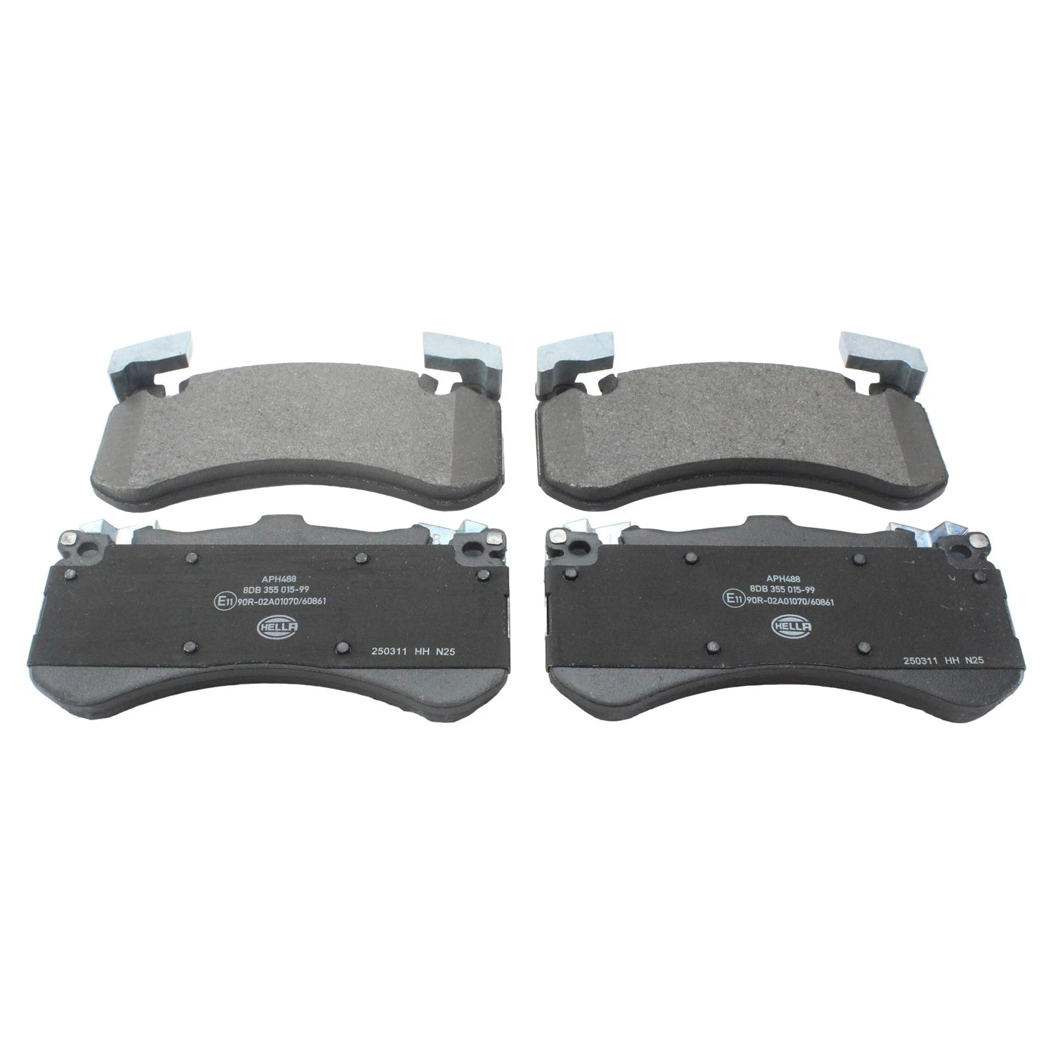 Set of 4 Hella Front Low-Met Disc Brake Pads for Audi A8 Quattro S6 S7 S8
