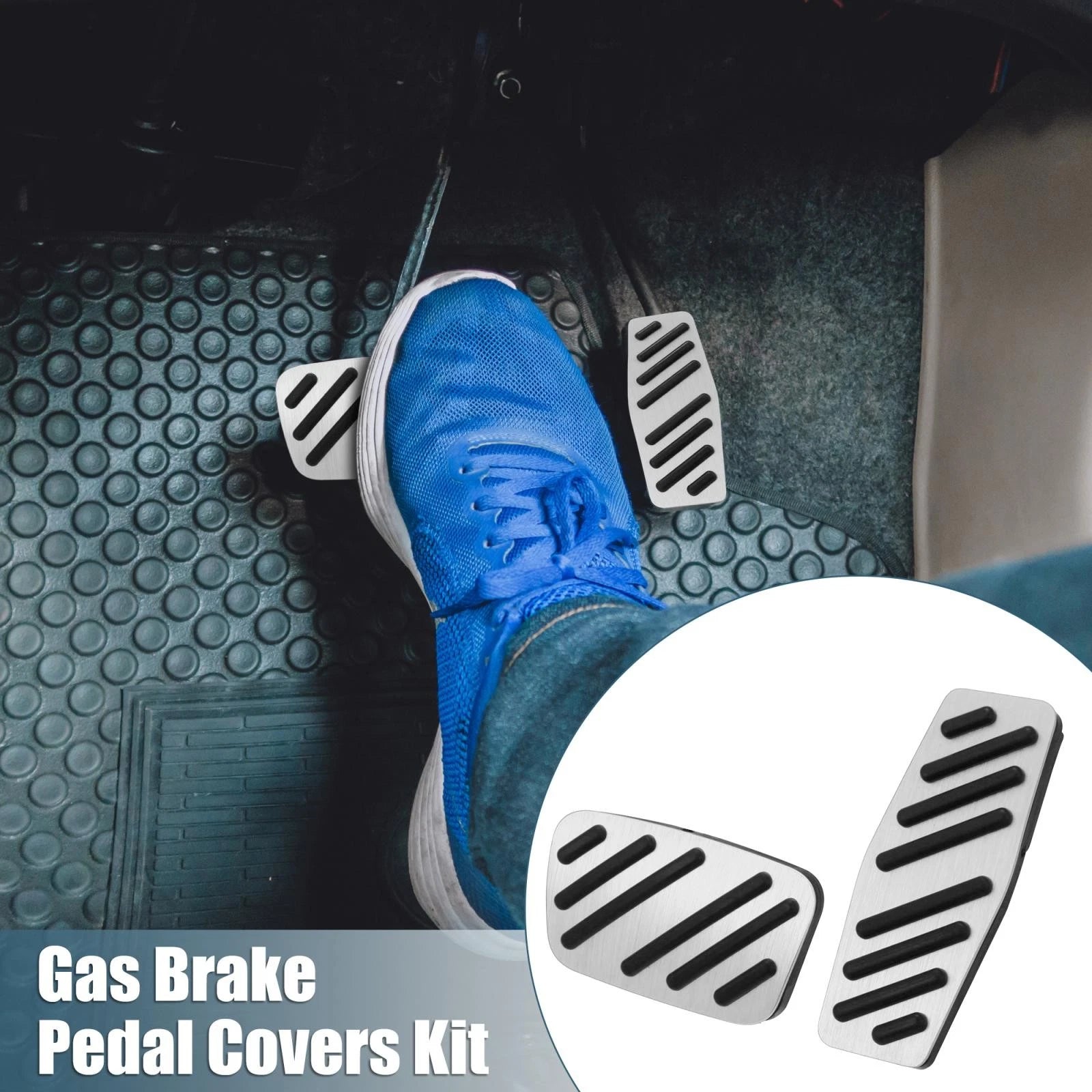 Gas Brake Foot Pedal Cover Kit for Chevrolet Impala (2015–2020) Silver Tone