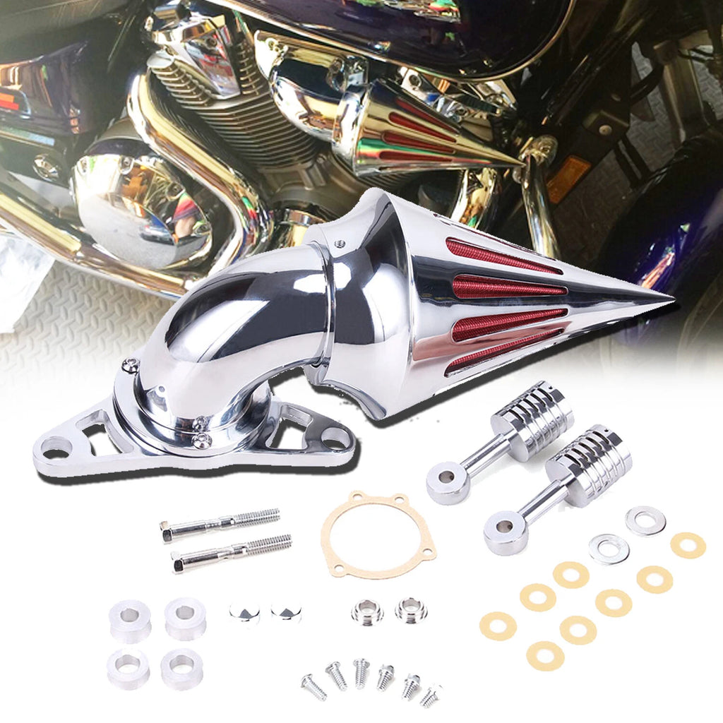 Chrome Spike Air Cleaner Intake Filter Kit for Harley Touring Dyna Softail