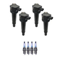 Set of 4 Ignition Coils & Denso Iridium Spark Plugs for Accent Rio (2006–2017)