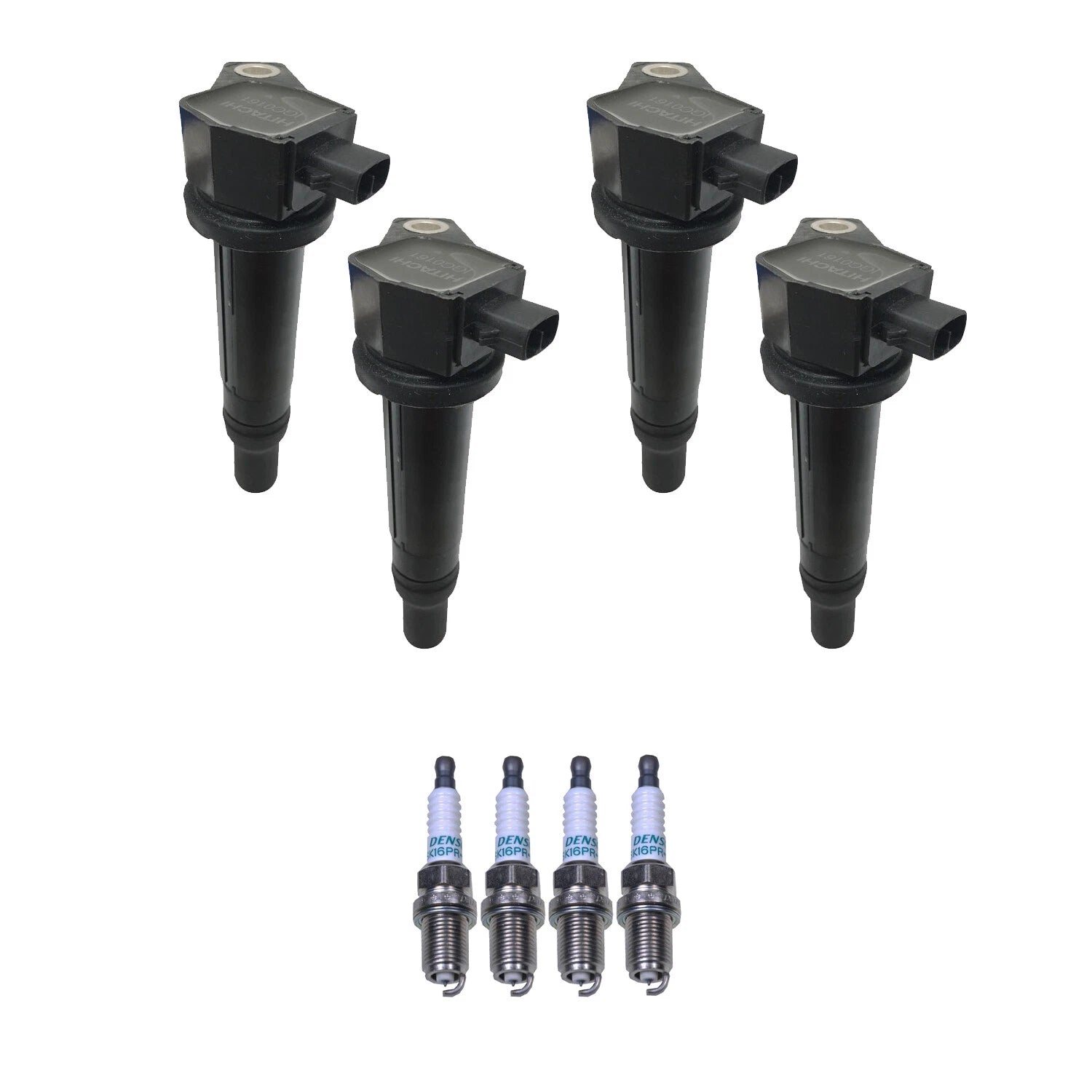 Set of 4 Ignition Coils & Denso Iridium Spark Plugs for Accent Rio (2006–2017)