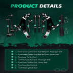 10Pcs Front Lower Control Arm Tie Rod End Sway Bar for Toyota Sienna (2004–2010)