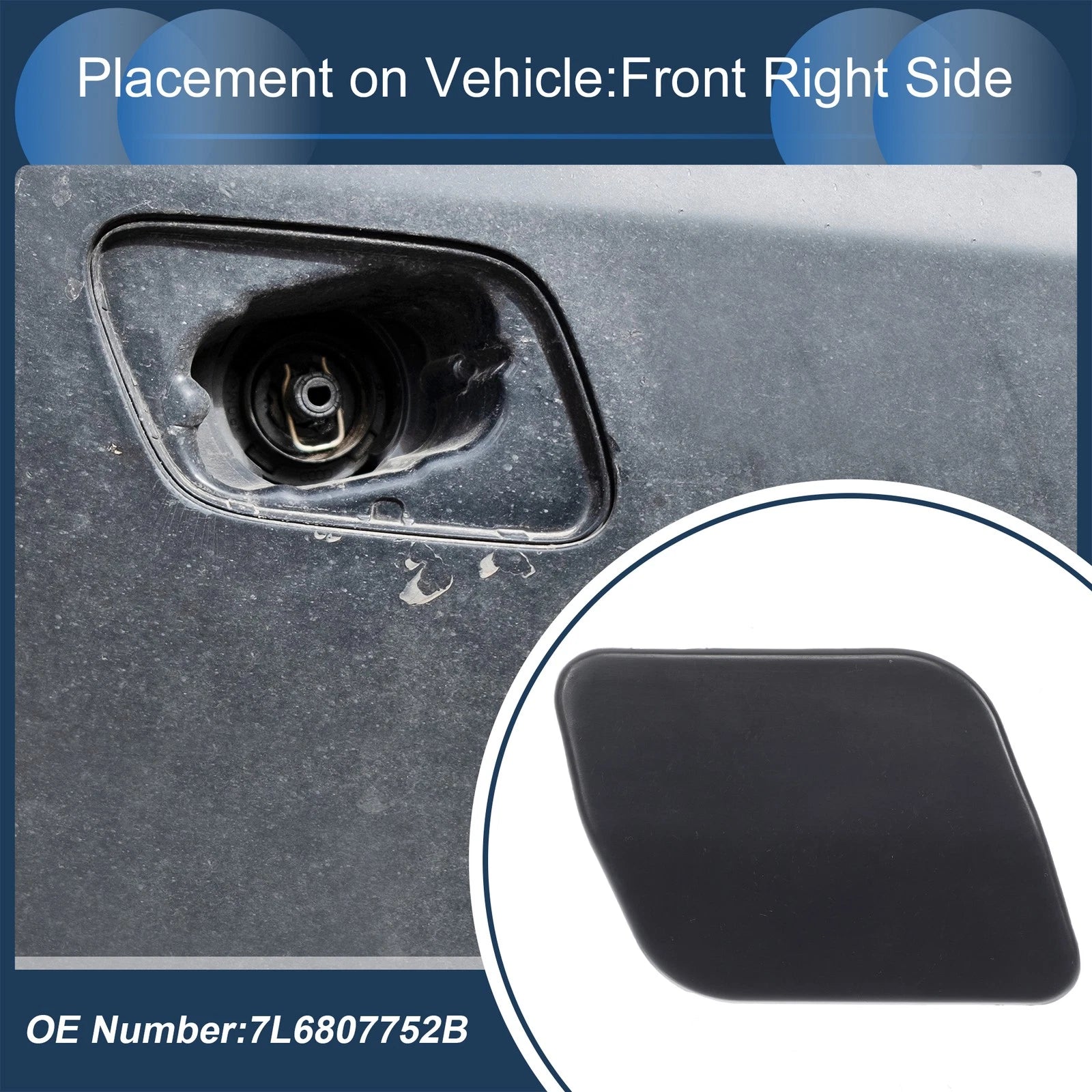 Front Right Washer Nozzle Cover Cap for Volkswagen Touareg (2007–2010)