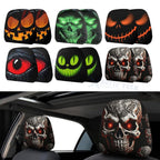 Halloween Scary Personalized Mask Headrest Cover for Universal Front Seats (—)