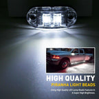 10X 12V White LED Clearance Marker Lights for Truck RV Trailer