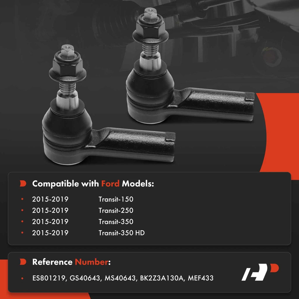 2X Steering Tie Rod End Front Outer for Ford Transit-150 Transit-250 (2015-2023)