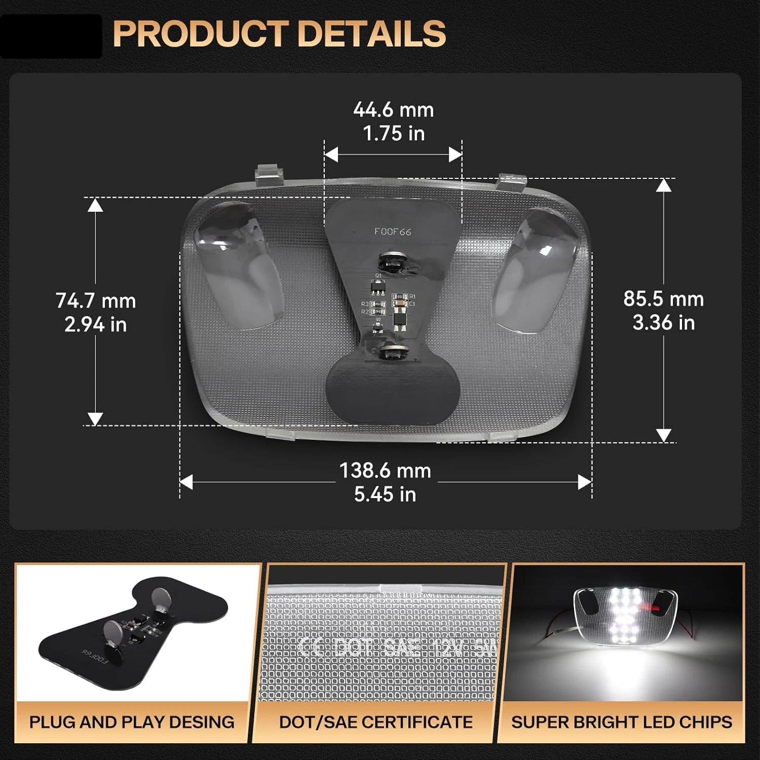 Dome Map Light Lens for Ford Mustang F-150 F-250 (1994–2004)