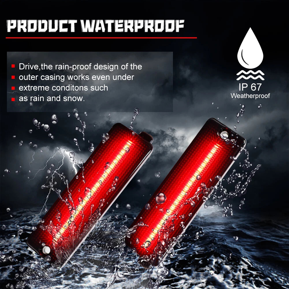 2X Smoked Lens Red LED Rear Bumper Side Marker Lights for Chevy Camaro (1993–2002)