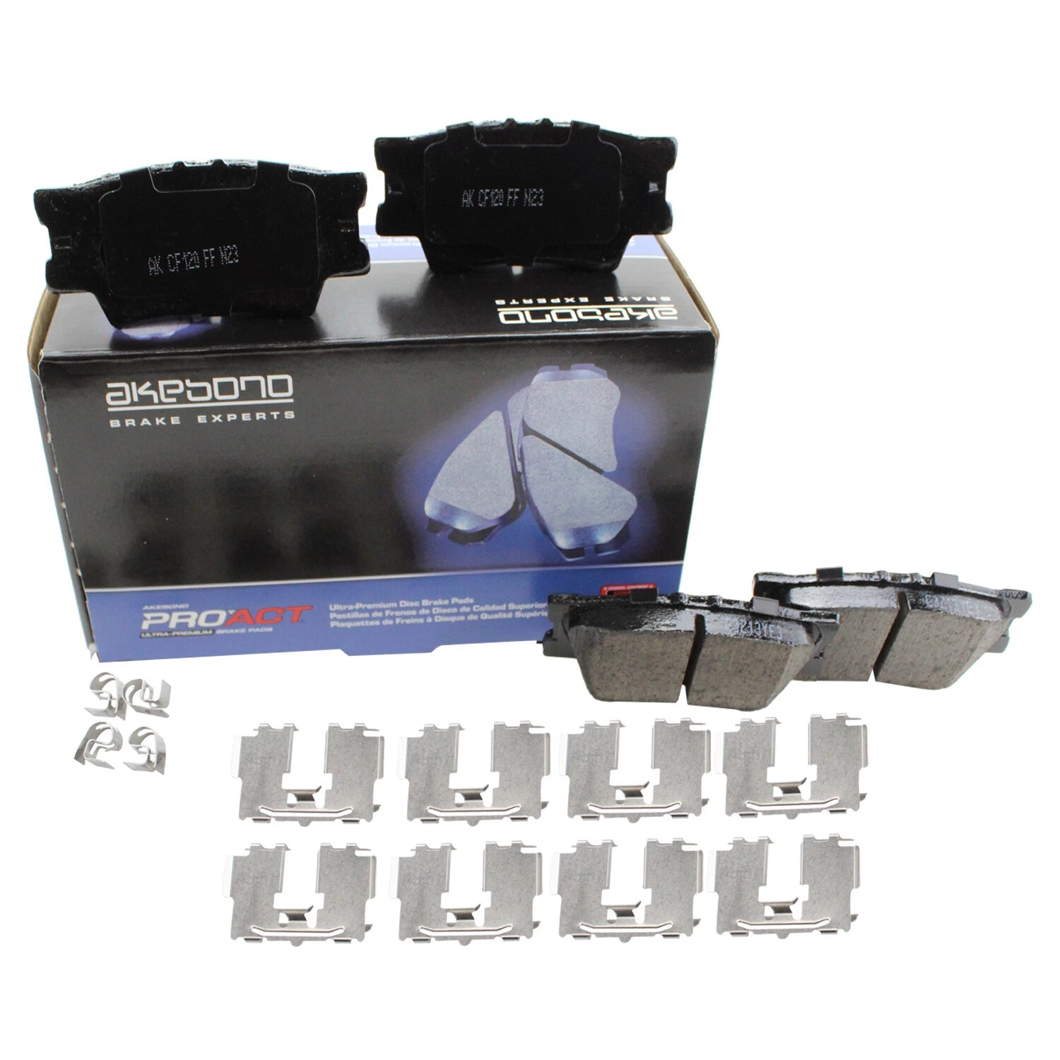 Set of 4 Akebono Rear Brake Pads ACT1212A for Lexus ES350 Pontiac Vibe Toyota Avalon (2007–2019)